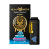 Muha Meds Blue Slushie Disposable vape pen on white background showing 1g capacity and hybrid blue raspberry flavor profile